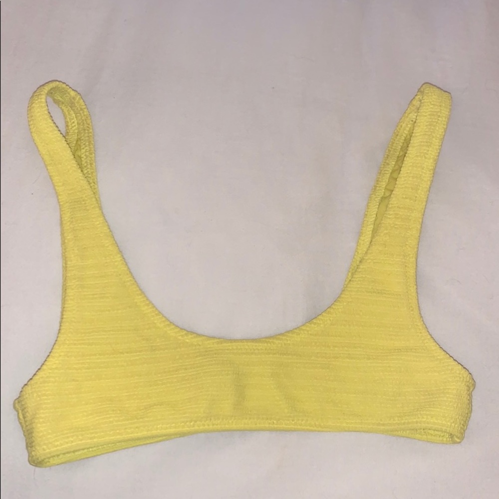 Neon Yellow Shired Bikini Top